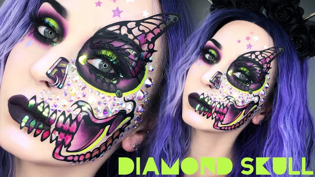 Glam Diamond Skull Makeup HALLOWEEN 2017