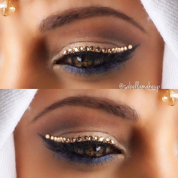 Gold Rhinestone Eyeliner