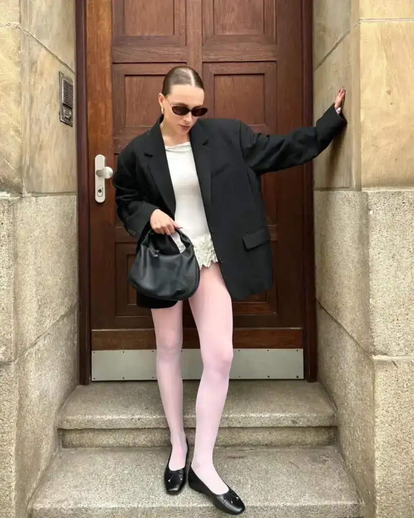 ballerina outfit with a black blazer