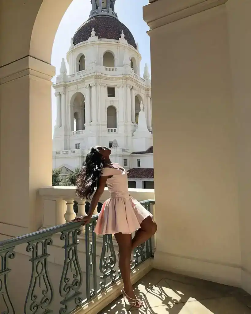 short pink balletcore dress