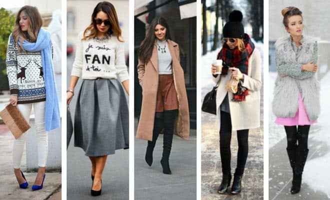 Trendy cute winter outfits for women, featuring cozy sweaters, stylish boots, chic coats, and layered looks.