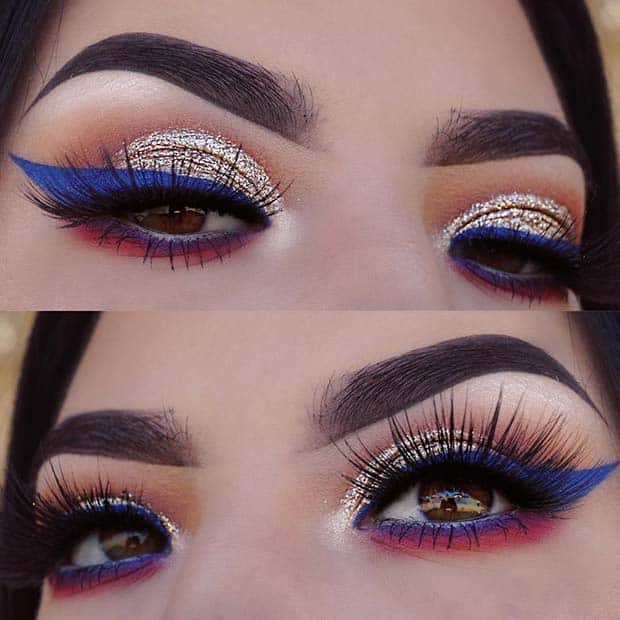 4th of July Eye Makeup Look