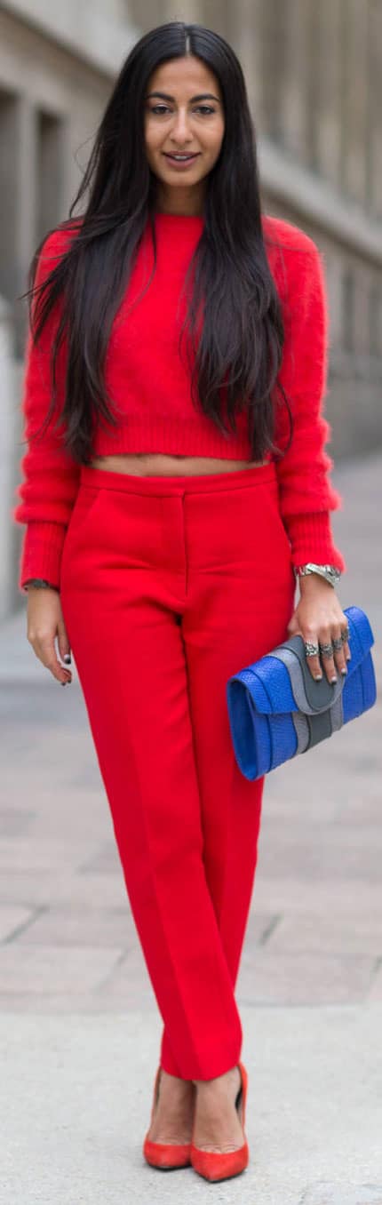 All Red Everything Crop Top Outfit