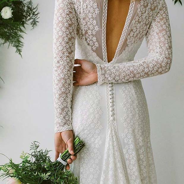 Floral Pattern Wedding Dress