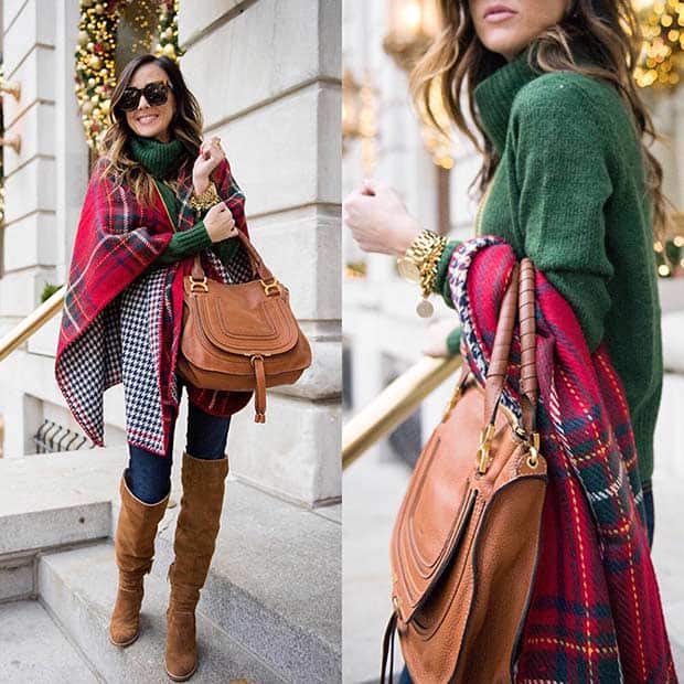 Green Red and Tan Christmas Outfit Idea
