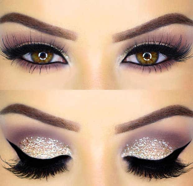 Glitter Eye Makeup Look for New Year's Eve
