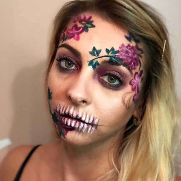 Floral Skeleton Design for Skeleton Makeup Ideas for Halloween