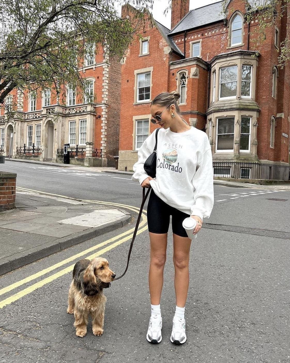 Bike Shorts with sweatshirt