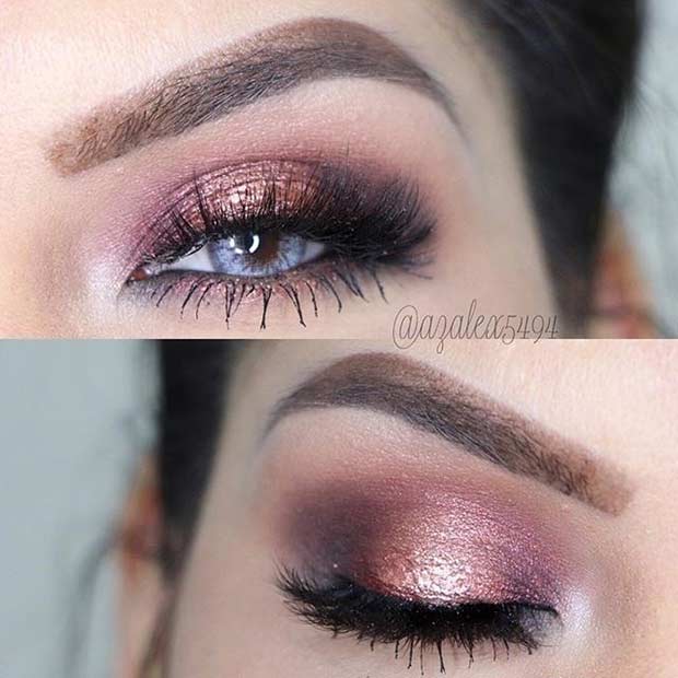 Rose Gold Smokey Eye for Blue Eyes