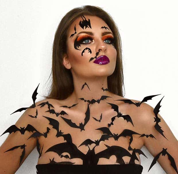 Bat Face and Body Makeup