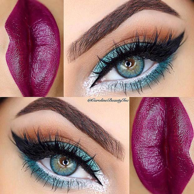 Beautiful Blue and Purple Makeup Idea