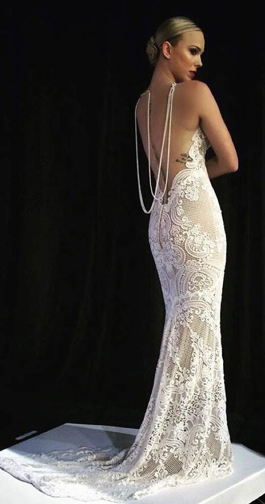 Vintage Backless Wedding Dress