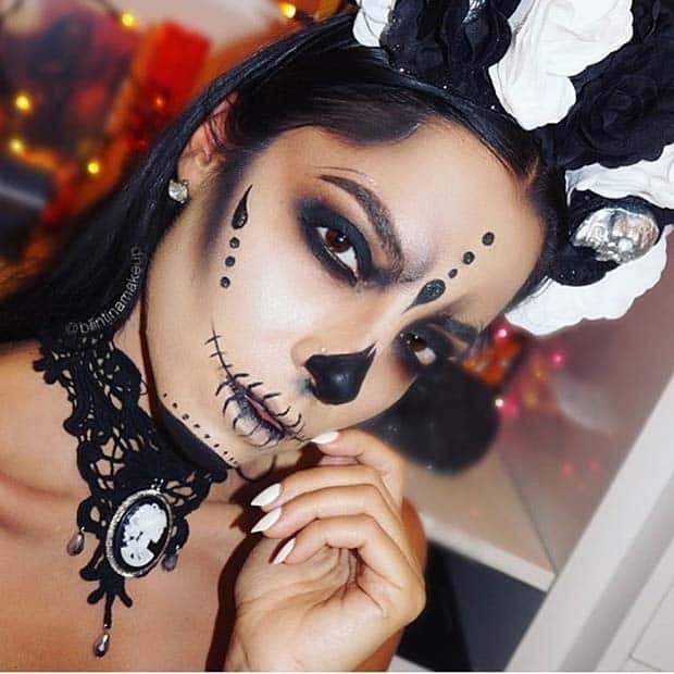 Spooky Skull Makeup for Cute Halloween Makeup Ideas