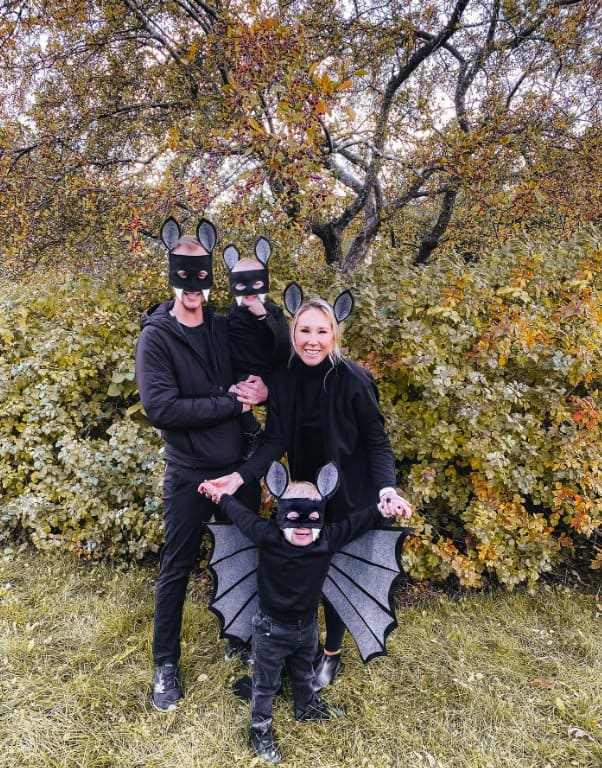 Black Bat Masks and Wings Family Costumes