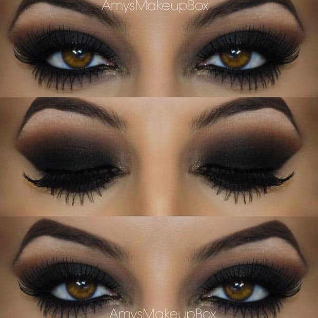 Seductive Black Smokey Eye for Brown Eyes