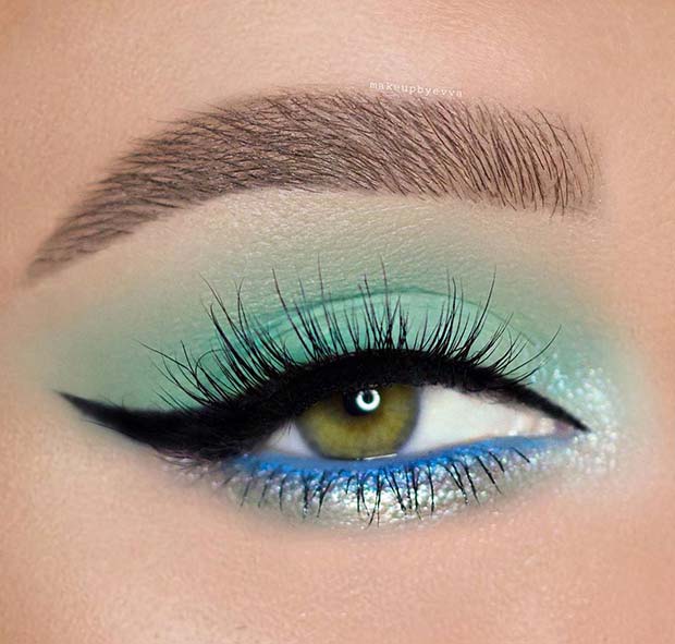 Bold Blue Prom Eye Makeup