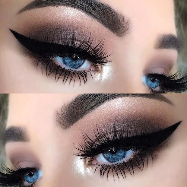 Bold Eyeliner and Brown Smokey Eye