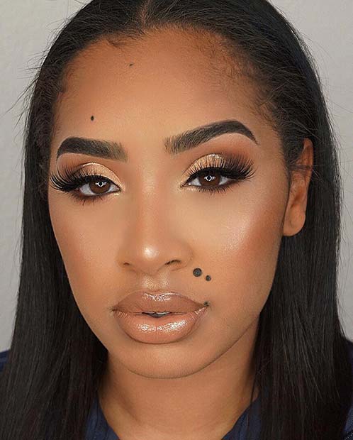 Bold Eyes with Nude Lips