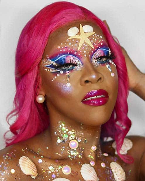 Bold Makeup with Shells