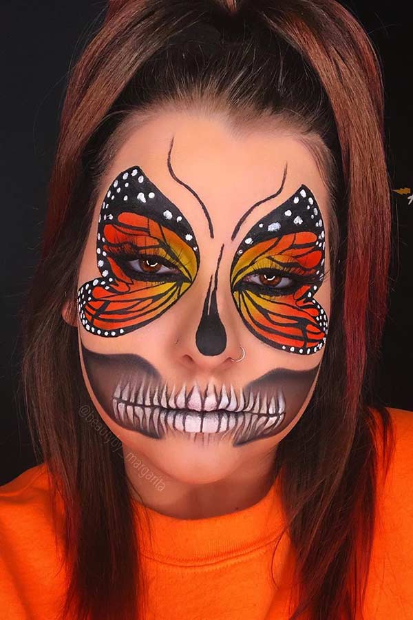 Butterfly Wings with a Skeleton Mouth