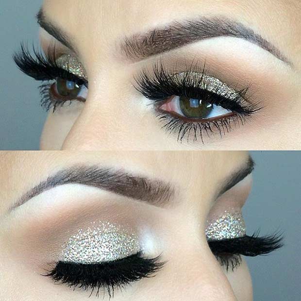 Sparkly Wedding Eye Makeup Look for Brides