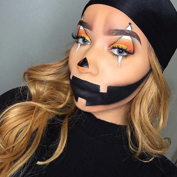 Candy Corn Pumpkin Makeup