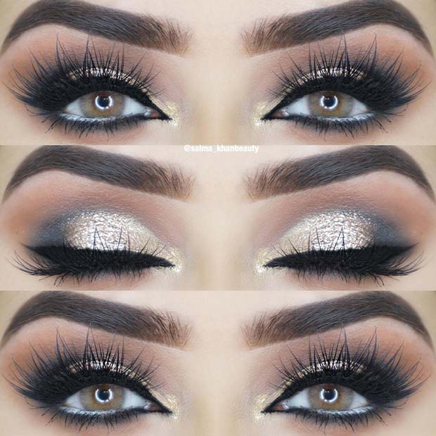Gold Eye Makeup Idea