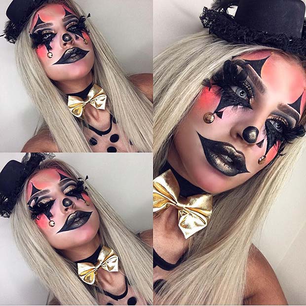 Glitter Clown for Unique Halloween Makeup Ideas to Try