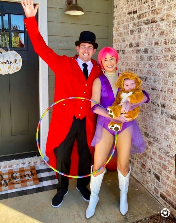 Circus Family: Ringmaster, Acrobat, and Lion Baby