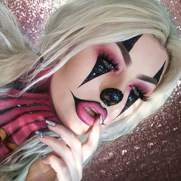 Glitter Clown Makeup Look