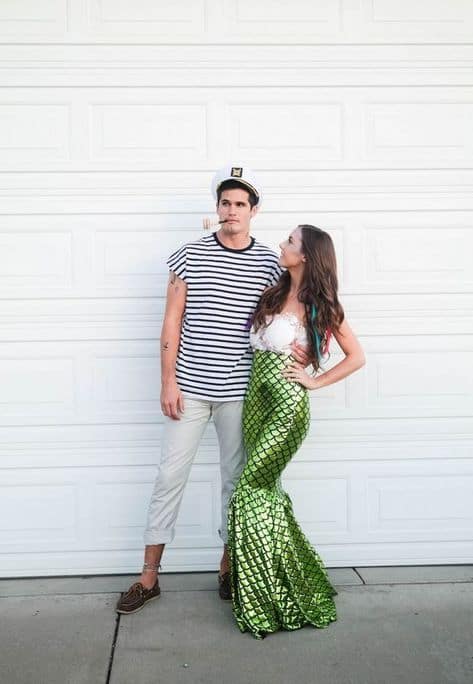 couple costumes diy mermaid and captain