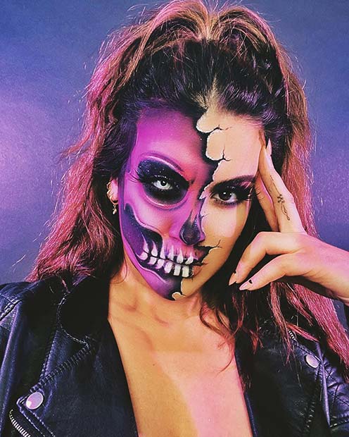 Cracked Skeleton Makeup
