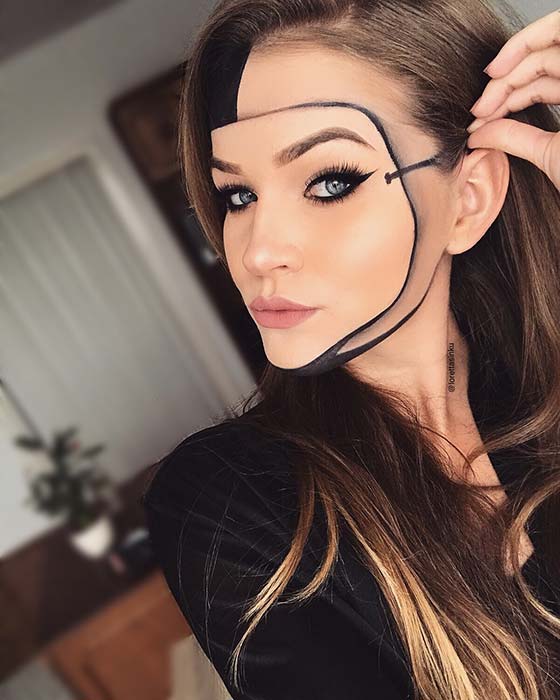 Illusion Face Mask Idea for Halloween