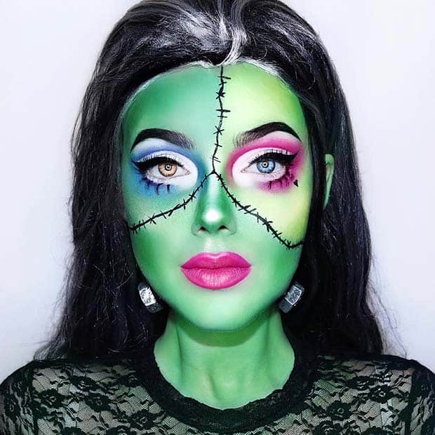 Cute and Creative Frankenstein Inspired Makeup