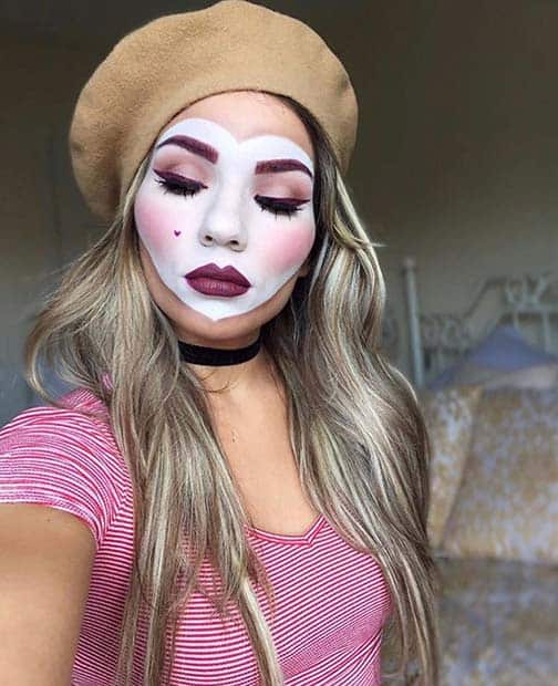 Cute Doll Mask Makeup Idea