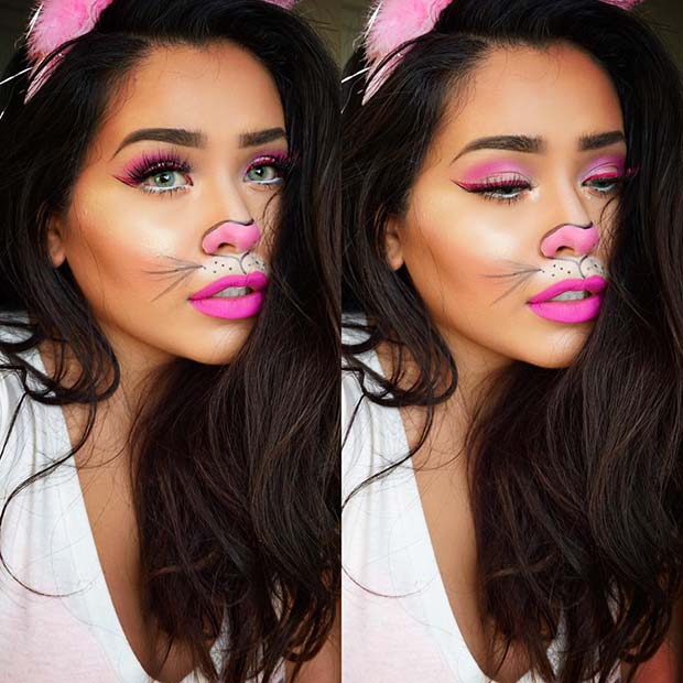Pretty DIY Bunny Halloween Makeup