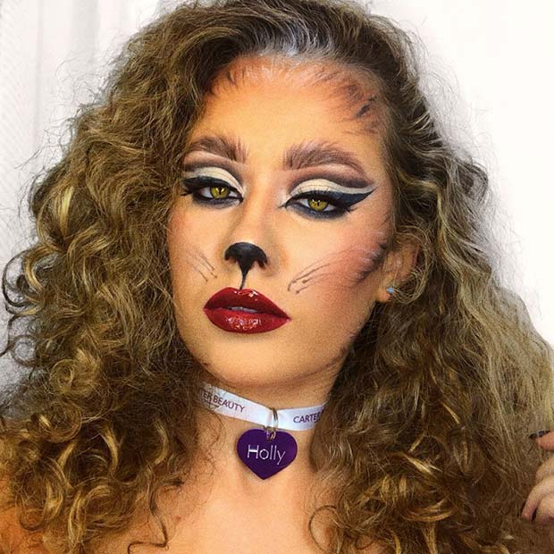 Cute Cat Halloween Makeup