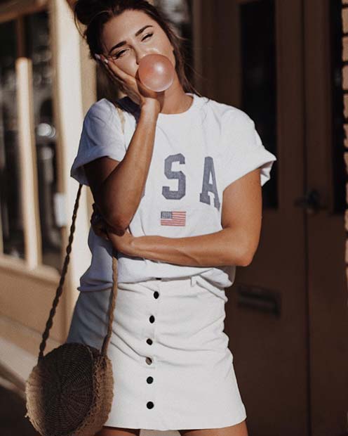 Cute USA Top Outfit Idea