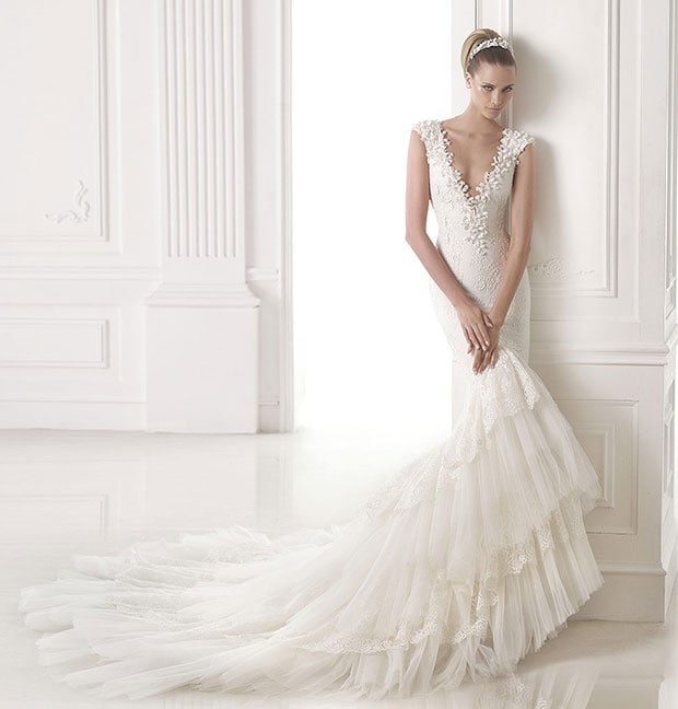 Deep V Neck Mermaid Sexy Wedding Dress