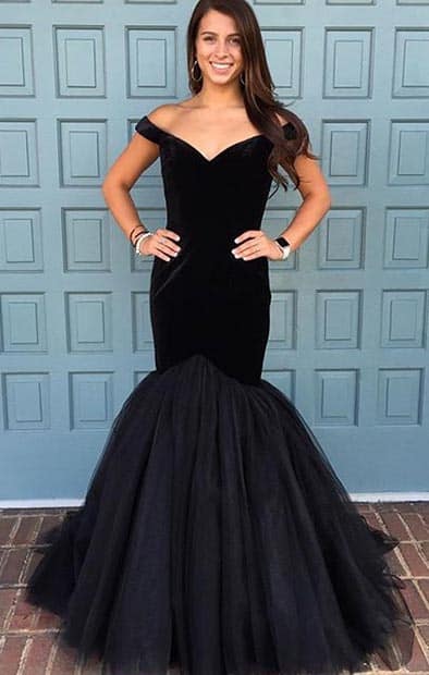 Black Mermaid Ball Gown for Prom