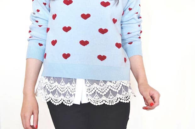 Blue Heart Sweater Outfit