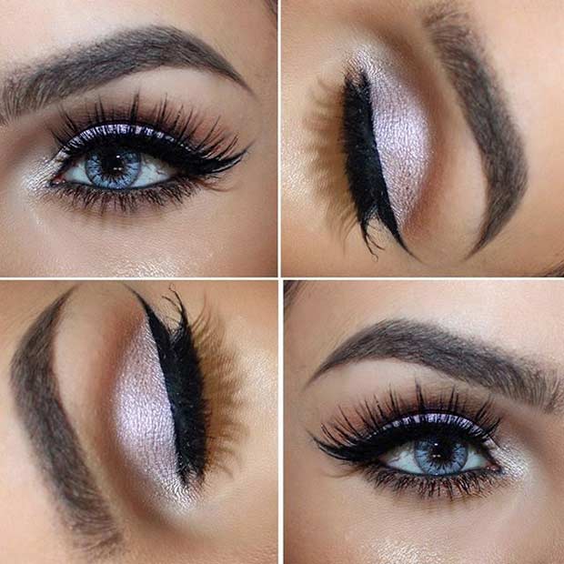 Light Pink Eye Makeup Look for Blue Eyes