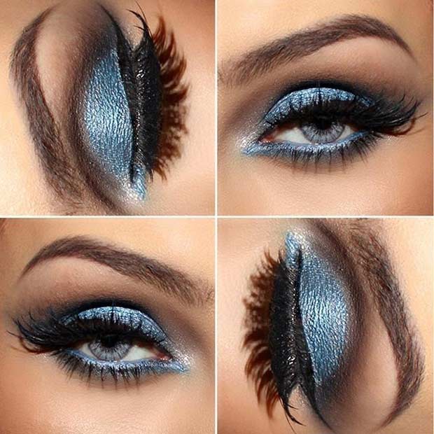 Navy Blue Smokey Eye for Blue Eyes