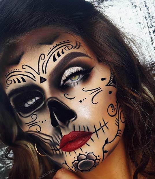 Elegant Sugar Skull Makeup