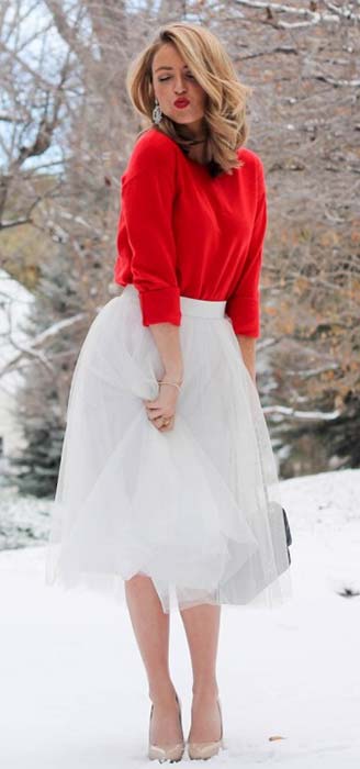 Elegant Tulle Skirt and Sweater