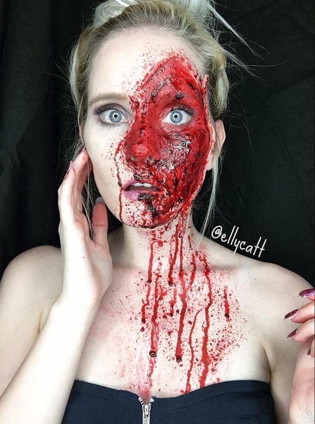 Gore Halloween Makeup Look