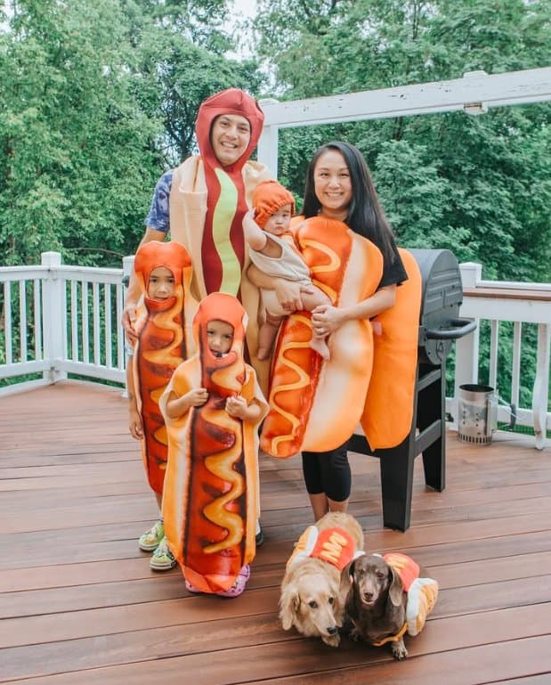 Family Hot Dog and Condiment Costumes