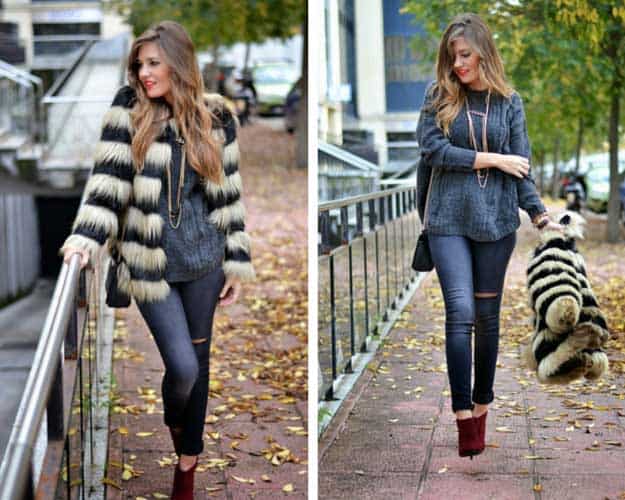 Faux Fur Winter Coat Outfit