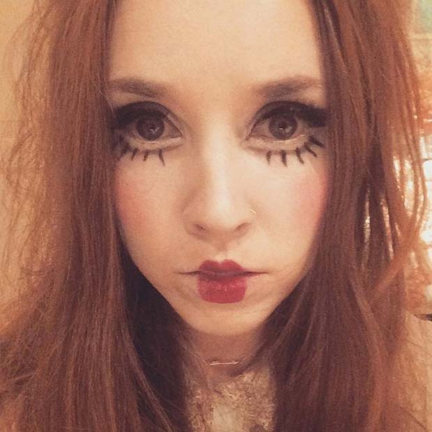 Creepy Doll Makeup for Easy Halloween Makeup Ideas