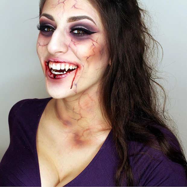 Scary Vampire Halloween Makeup Look